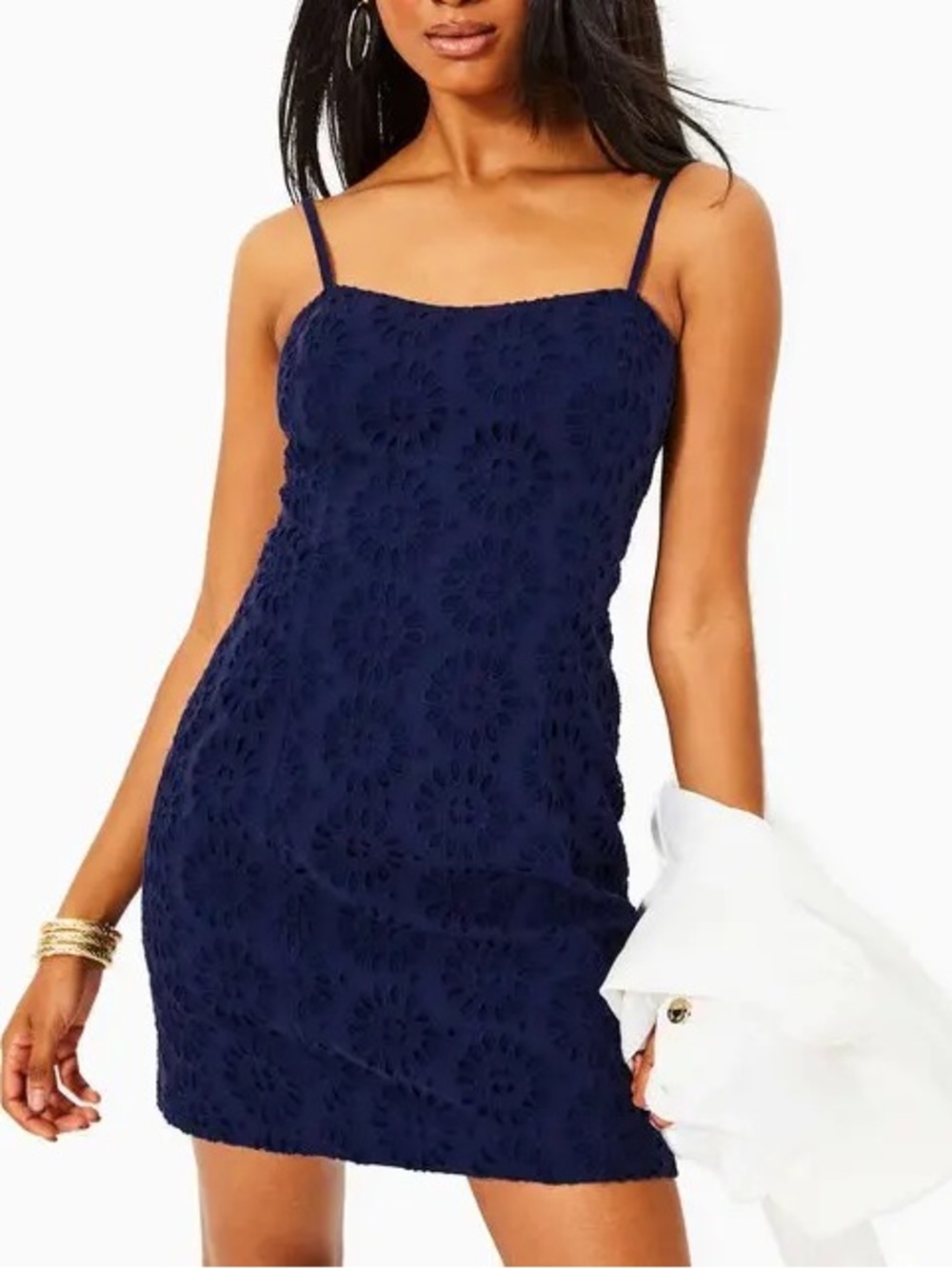 Lilly Pulitzer Shelli Eyelet Mini Dress Navy Blue